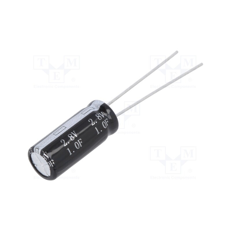 2 pcs x BIGCAP - BRP002R8L105FB - Supercapacitor, THT, 1F, 2.8VDC, Ø8x19mm, 200mΩ, -40÷65°C