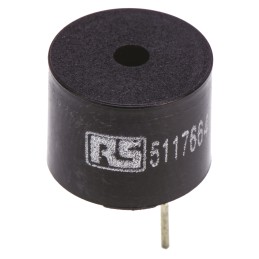 100 pcs - RS PRO 85dB PCB Mount Continuous Internal Magnetic Buzzer Component, 12 (Dia.) x 9.5mm, 8V dc Min, 12V dc Max
