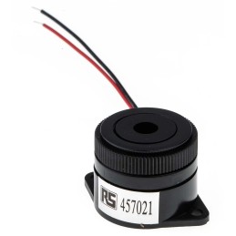 100 pcs - RS PRO 95dB Panel Mount Continuous Internal Piezo Buzzer, 29.5 (Dia.) x 24.5mm, 1.5V dc Min, 16V dc Max