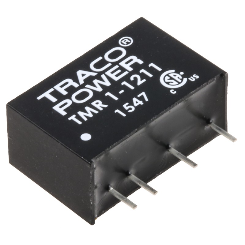 1 pcs - TRACOPOWER TMR 1 DC-DC Converter, 5V dc/ 200mA Output, 9 - 18 V dc Input, 1W, Through Hole, +85°C Max Temp -40°C