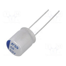 1 pcs x KEMET - A759MS686M1JAAE047 - Capacitor: polymer, low ESR, 68uF, 63VDC, ESR: 47mΩ, THT, ±20%, 2000h