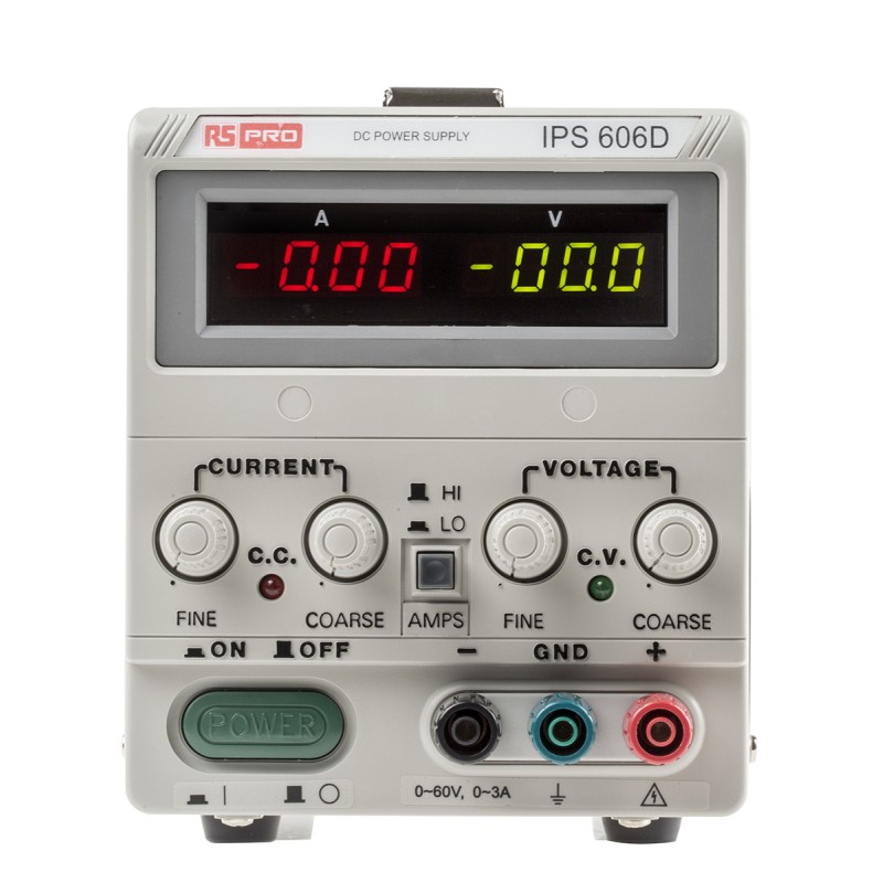 1 pcs - RS PRO Digital Bench Power Supply, 0 - 60V dc, 0 - 6A, 1-Output, 360W - UKAS Calibrated