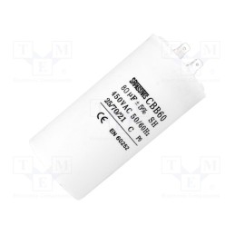 1 pcs x SR PASSIVES - CBB60A-80/450 - Capacitor: motors, run, 80uF, 450V, Ø58x120mm,Ø60x120mm, -25÷70°C