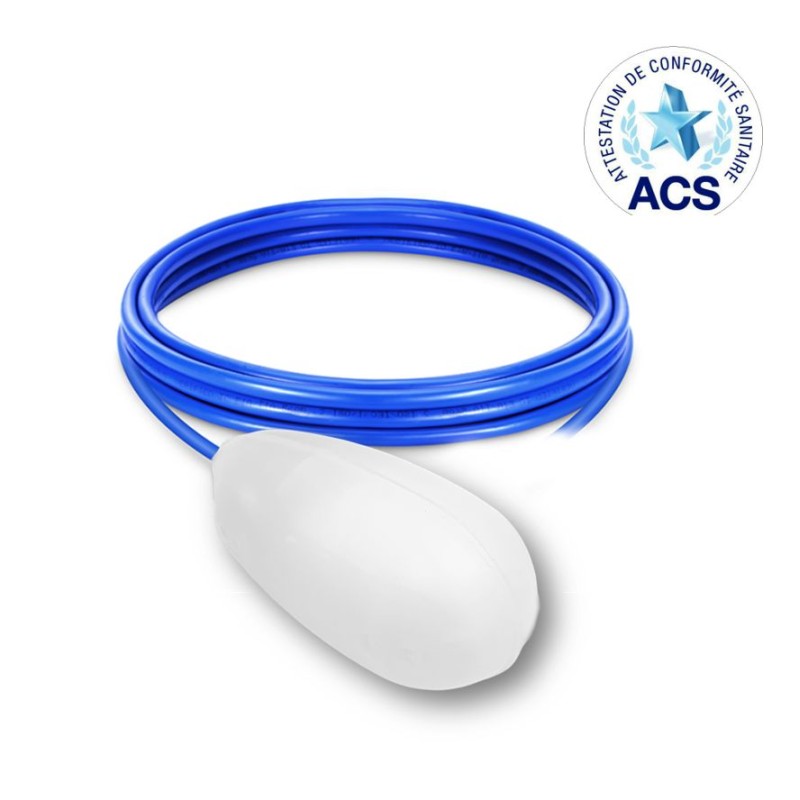 1 pcs - ATMI Cable Mount Copolymer Polypropylene Float Switch, Float, 10m Cable, SPDT, 250V ac Max, 125V dc Max