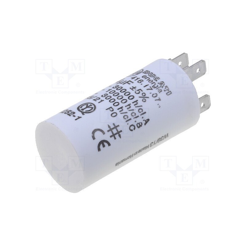 1 pcs x DUCATI ENERGIA - 416170760 - Capacitor: motors, run, 4uF, 475VAC, Ø28x55mm, -25÷85°C, ±5%