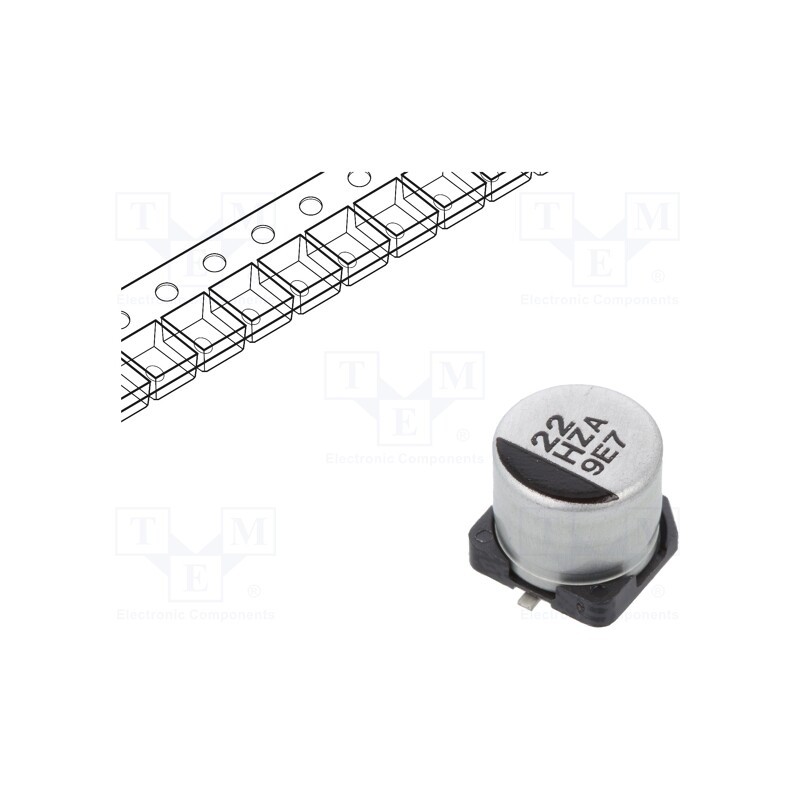 1 pcs x PANASONIC - EEHZA1H220P - Capacitor: hybrid, 22uF, 50VDC, ESR: 80mΩ, ZA, SMD, ±20%, -55÷105°C