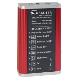 1 pcs - Sauter TU 300-0.01 US Thickness Meter, 3mm - 300mm, 0.5% Accuracy, 0.01 mm Resolution, LCD Display
