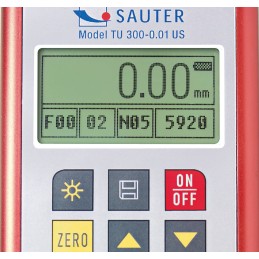 1 pcs - Sauter TU 300-0.01 US Thickness Meter, 3mm - 300mm, 0.5% Accuracy, 0.01 mm Resolution, LCD Display