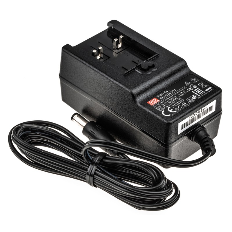 1 pcs - MEAN WELL 24W Plug-In AC/DC Adapter 24V dc Output, 1A Output