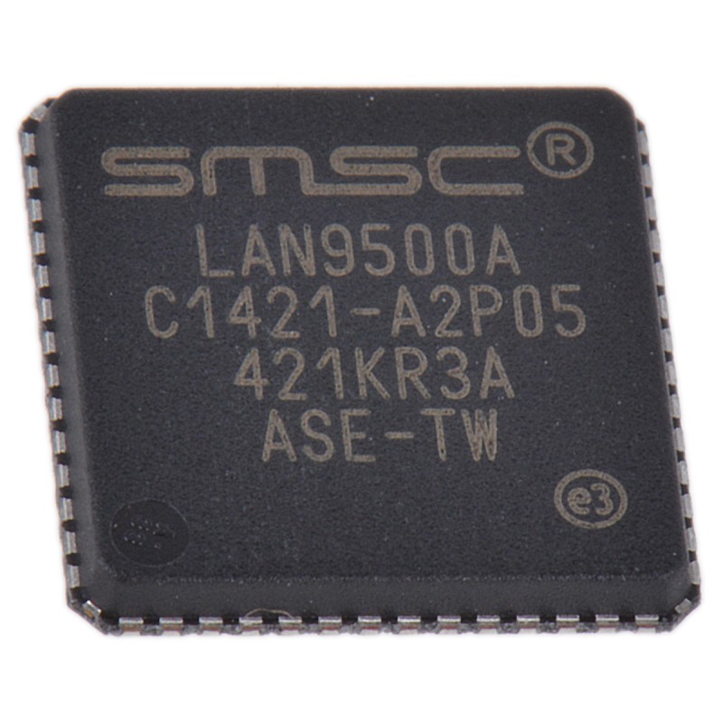 2 pcs - Microchip LAN9500A-ABZJ, Ethernet Controller, 100Mbps MII, USB, 3.3 V, 56-Pin QFN