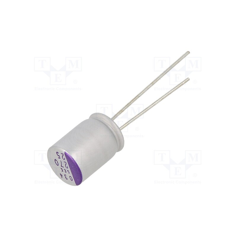 1 pcs x PANASONIC - 25SEK270M - Capacitor: polymer, 270uF, 25VDC, SEK, THT, ±20%, -55÷125°C, 1000h