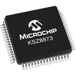 2 pcs - Microchip KSZ8873MLLI, Ethernet Switch IC, 10/100Mbps MII, 3.3 V, 64-Pin LQFP