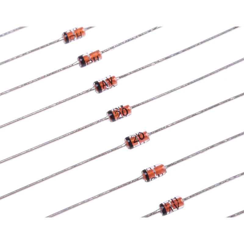 50 pcs - Nexperia 200V 250mA, Rectifier Diode, 2-Pin DO-35 BAV20,113