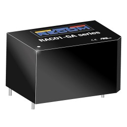 1 pcs - Recom Switching Power Supply, RAC01-12SGA, 12V dc, 83mA, 1W, 1 Output, 100 - 240V ac Input Voltage