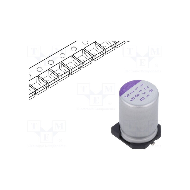 1 pcs x PANASONIC - 35SVPK180M - Capacitor: polymer, 180uF, 35VDC, SVPK, SMD, ±20%, -55÷125°C, 1000h