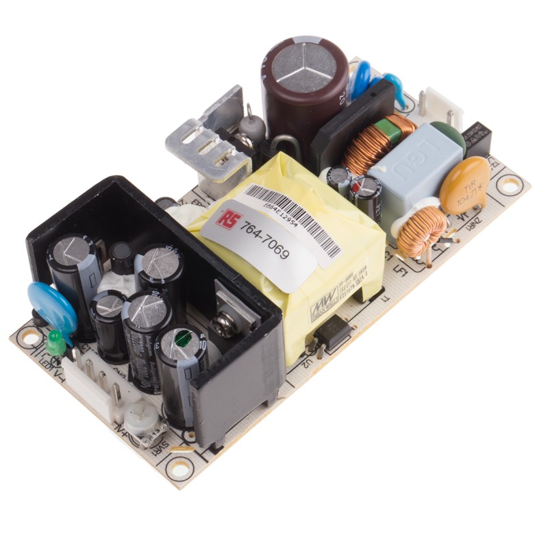 1 pcs - MEAN WELL Switching Power Supply, EPS-65-5, 5V dc, 11A, 55W, 1 Output, 127 - 370 V dc, 90 - 264 V ac