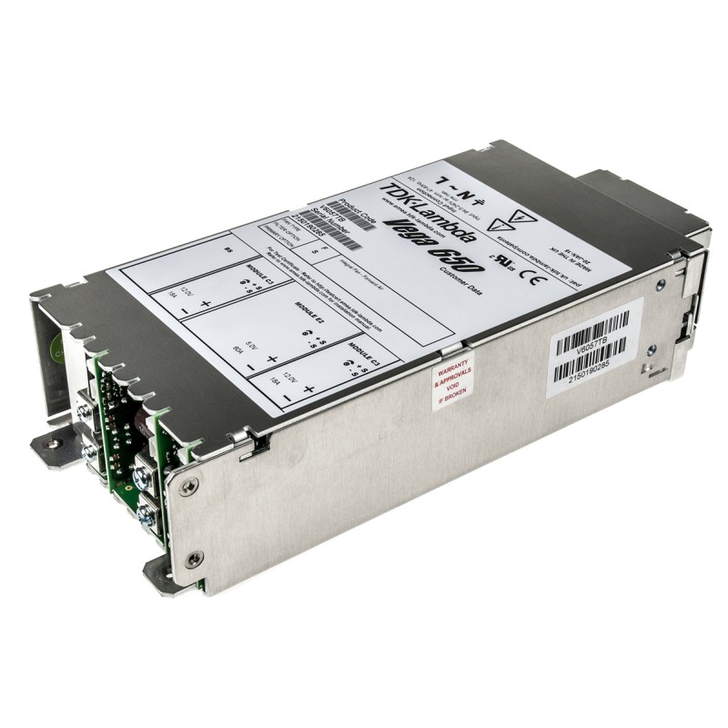 1 pcs - TDK-Lambda Switching Power Supply, V6FFS 5V60A,12V18A,12V18A, 5 V dc, 12 V dc, 18A, 650W, Triple Output, 130 -