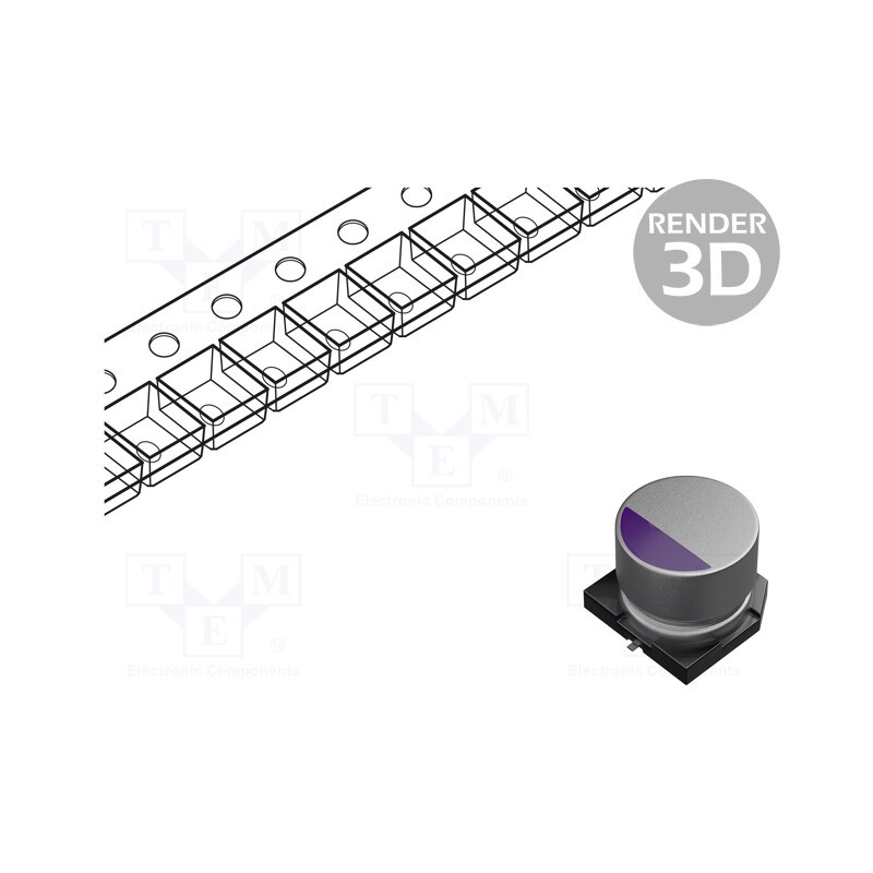 1 pcs x PANASONIC - 35SVPK47M - Capacitor: polymer, 47uF, 35VDC, SVPK, SMD, ±20%, -55÷105°C, 1000h