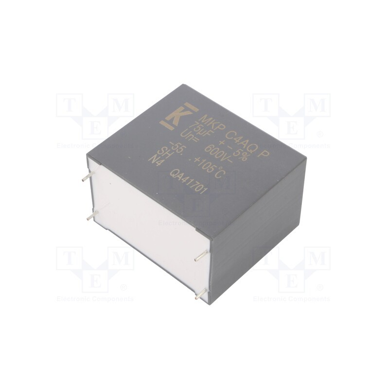 1 pcs x KEMET - C4AQHBW5750P3NJ - Capacitor: polypropylene, DC-Link, 75uF, ESR: 3.4mΩ, THT, ±5%, 28.7A