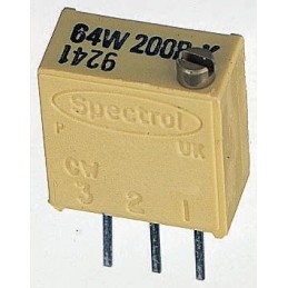 1 pcs - Vishay 64W Series 19 (Electrical), 22 (Mechanical)-Turn Through Hole Trimmer Resistor with Pin Terminations, 100Ω ±10%