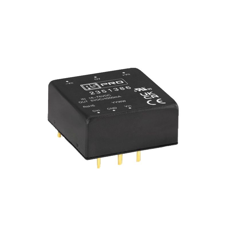1 pcs - RS PRO Embedded Switch Mode Power Supply (SMPS), 5V dc, 4A, 20W, 1 Output, 18 - 75V dc Input Voltage
