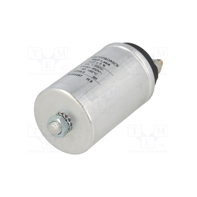 1 pcs x KEMET - C44AMFP4500ZA0J - Capacitor: polypropylene, 5uF, Leads: M6 screws, ESR: 5mΩ, M8 screw