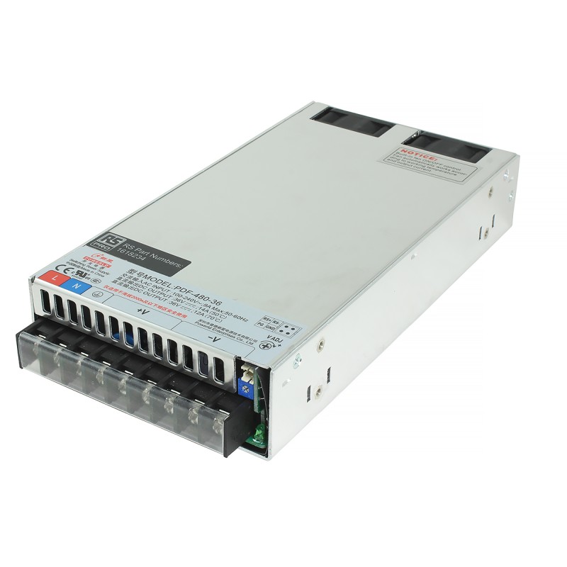 1 pcs - RS PRO Switching Power Supply, 27V dc, 18A, 480W, 1 Output, 90 - 264V ac Input Voltage