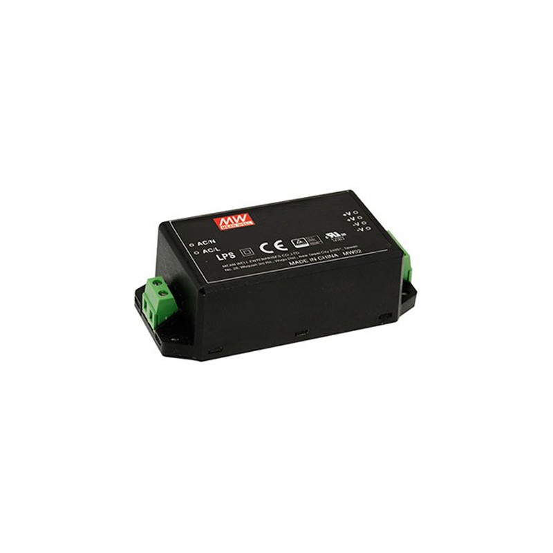 1 pcs - MEAN WELL Switching Power Supply, IRM-45-15ST, 15V dc, 3A, 45W, 1 Output, 85 - 264V ac Input Voltage