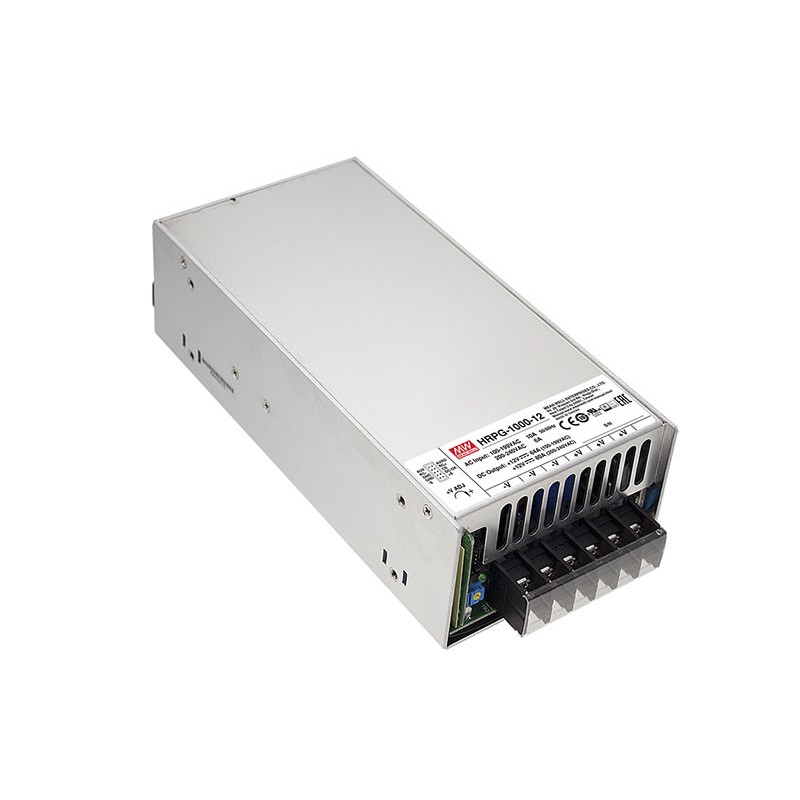 1 pcs - MEAN WELL Switching Power Supply, HRPG-1000-12, 12V dc, 80A, 960W, 1 Output, 127 - 370 V dc, 90 - 264 V
