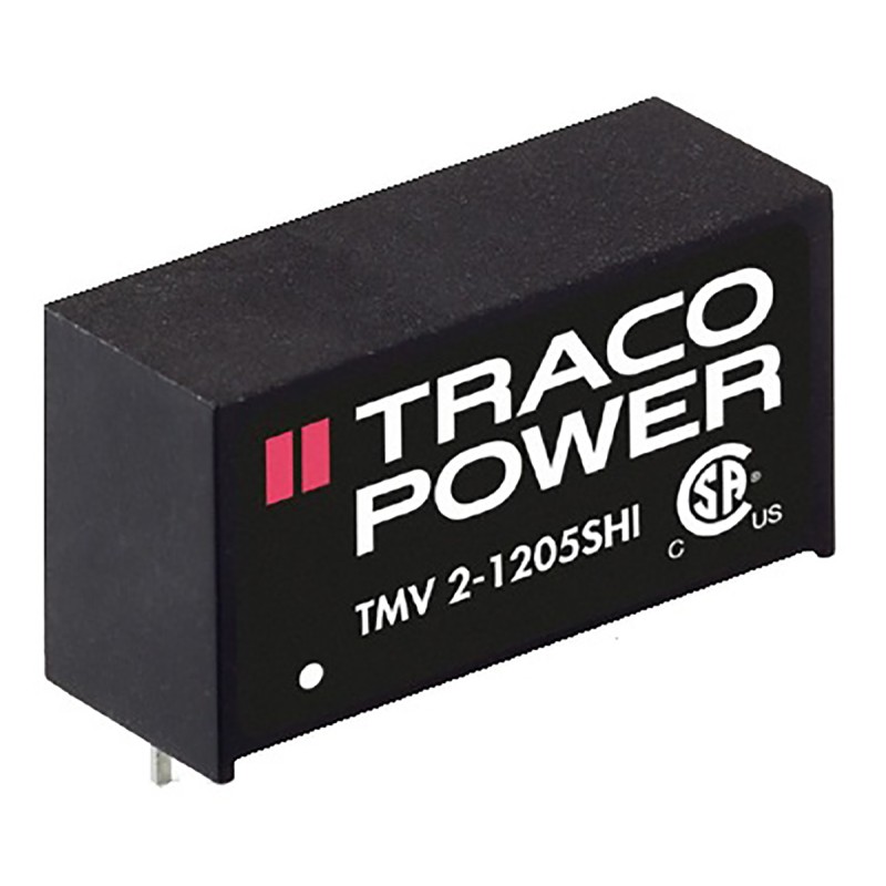 1 pcs - TRACOPOWER TMV 2HI DC-DC Converter, 5V dc/ 400mA Output, 4.5 - 5.5 V dc Input, 2W, Through Hole, +80°C Max Temp