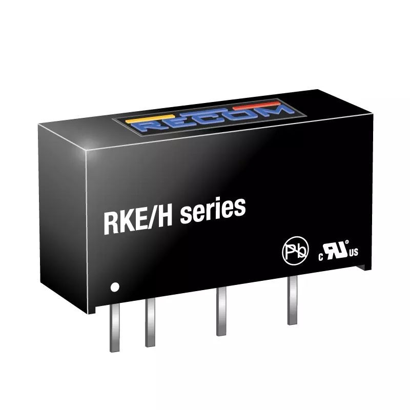 1 pcs - Recom RKE/H DC-DC Converter, 5V dc/ 200mA Output, 10.8 - 13.2 V dc Input, 1W, Through Hole, +85°C Max Temp -40°C