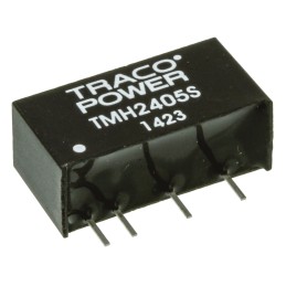1 pcs - TRACOPOWER TMH DC-DC Converter, 5V dc/ 400mA Output, 21.6 - 26.4 V dc Input, 2W, Through Hole, +85°C Max Temp