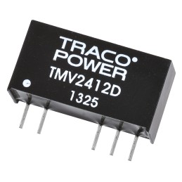 1 pcs - TRACOPOWER TMV DC-DC Converter, ±12V dc/ ±40mA Output, 21.6 - 26.4 V dc Input, 1W, Through Hole, +85°C Max Temp
