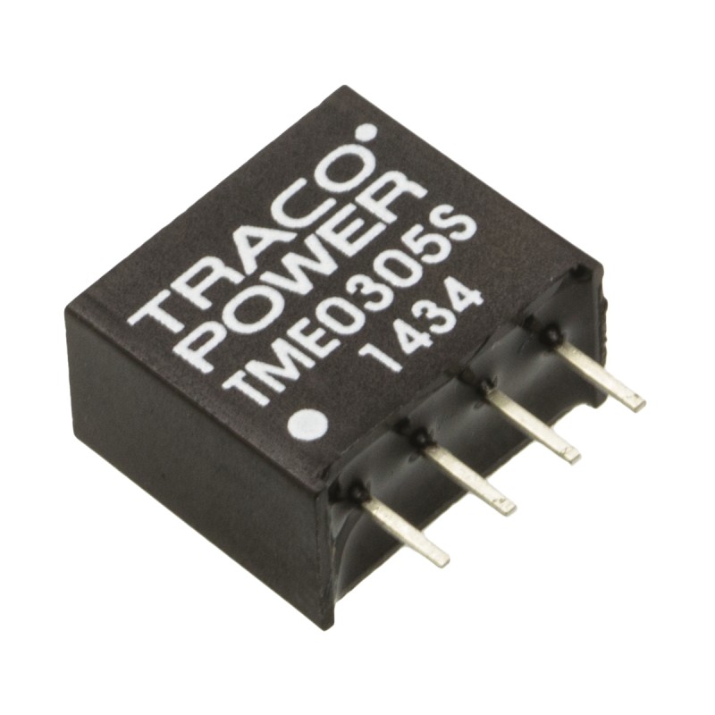 1 pcs - TRACOPOWER TME DC-DC Converter, 5V dc/ 200mA Output, 2.7 - 3.3 V dc Input, 1W, Through Hole, +85°C Max Temp