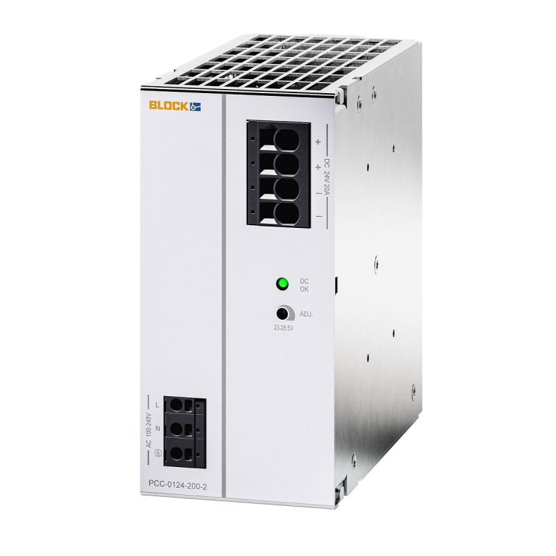 1 pcs - Block PCC-0124 Switch Mode Switching Power Supply, 100 - 240V ac ac Input, 24V dc dc Output, 20A Output
