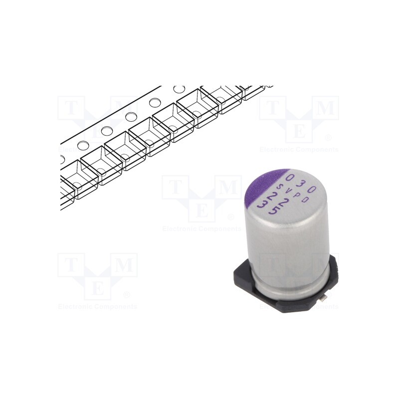 1 pcs x PANASONIC - 35SVPD22M - Capacitor: polymer, 22uF, 35VDC, SVPD, SMD, ±20%, -55÷125°C, Ø8x12mm