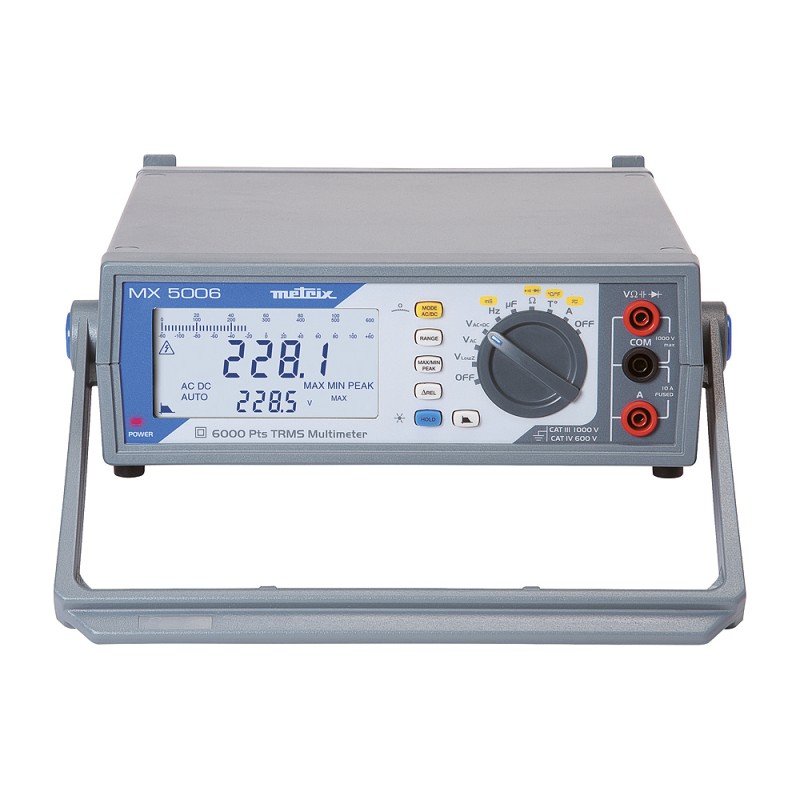 1 pcs - Metrix MX 5006 Bench Digital Multimeter, True RMS, 20A ac Max, 20A dc Max, 1000V ac Max - RS Calibrated