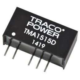 1 pcs - TRACOPOWER TMA DC-DC Converter, ±15V dc/ ±35mA Output, 13.5 - 16.5 V dc Input, 1W, Through Hole, +85°C Max Temp