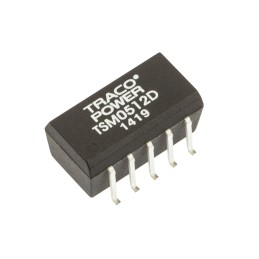 1 pcs - TRACOPOWER TSM DC-DC Converter, ±12V dc/ ±40mA Output, 4.5 - 5.5 V dc Input, 1W, Surface Mount, +85°C Max Temp
