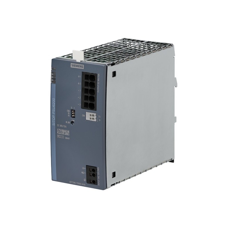 1 pcs - Siemens SITOP PSU, 85 - 275 V ac V dc, 120 - 240 V ac V dc ac, dc Input, 48V dc Output, 10A Output, 480W