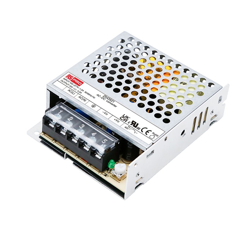 1 pcs - RS PRO AC-DC Power Supply, 12V dc, 4.2A, 50W, 1 Output, 120 - 430V dc Input Voltage
