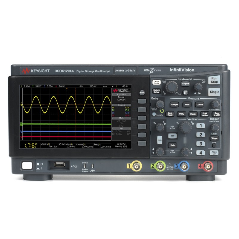 1 pcs - Keysight Technologies DSOX1204A InfiniiVision 1000 X Series Digital Portable Oscilloscope, 4 Analogue Channels, 70MHz -