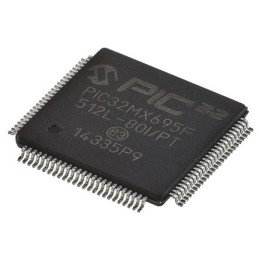 119 pcs - Microchip PIC32MX695F512L-80I/PT, 32bit PIC Microcontroller, PIC32MX, 80MHz, 12 kB, 512 kB Flash, 100-Pin TQFP
