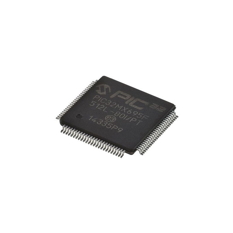 119 pcs - Microchip PIC32MX695F512L-80I/PT, 32bit PIC Microcontroller, PIC32MX, 80MHz, 12 kB, 512 kB Flash, 100-Pin TQFP