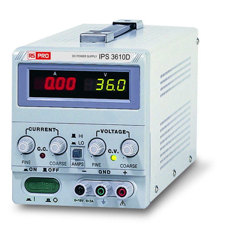 1 pcs - RS PRO Digital Bench Power Supply, 0 - 36V, 10A, 1-Output, 360W