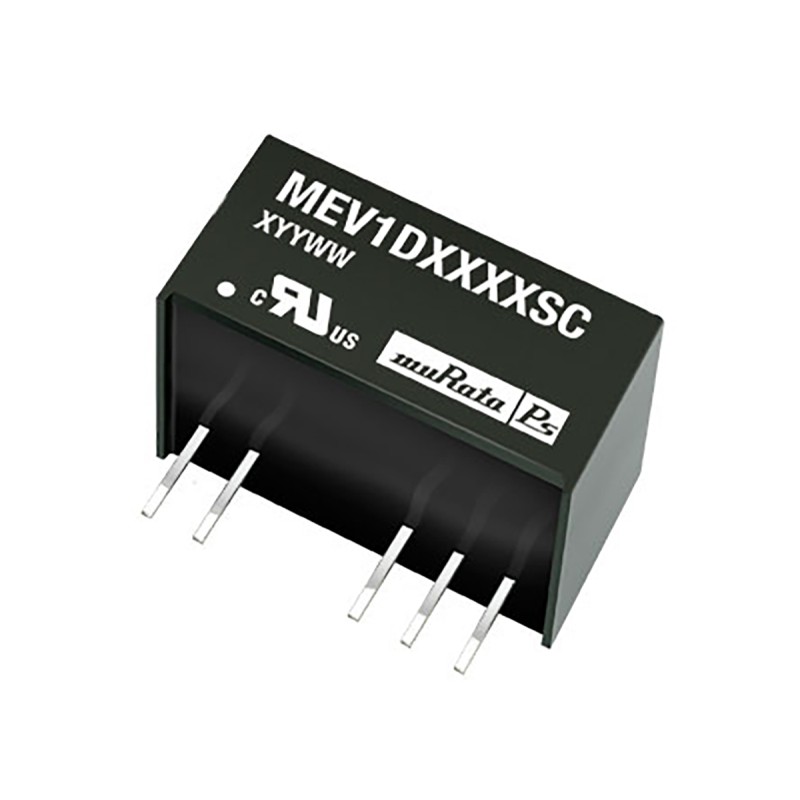 1 pcs - Murata Power Solutions MEV1 DC-DC Converter, ±12V dc/ ±42mA Output, 21.6 - 26.4 V dc Input, 1W, Through Hole,
