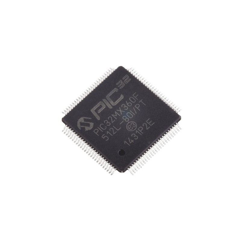 119 pcs - Microchip PIC32MX360F512L-80I/PT, 32bit PIC Microcontroller, PIC32MX, 80MHz, 12 kB, 512 kB Flash, 100-Pin TQFP