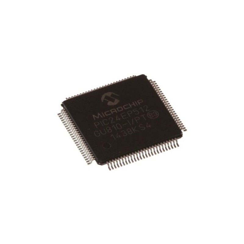 119 pcs - Microchip PIC24EP512GU810-I/PT, 16bit PIC Microcontroller, PIC24EP, 70MHz, 536 kB Flash, 100-Pin TQFP