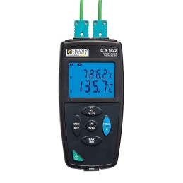 1 pcs - Chauvin Arnoux CA 1822 Wired Digital Thermometer for Multipurpose Use, E, J, K, N, R, S, T Probe, 2 Input(s) - RS