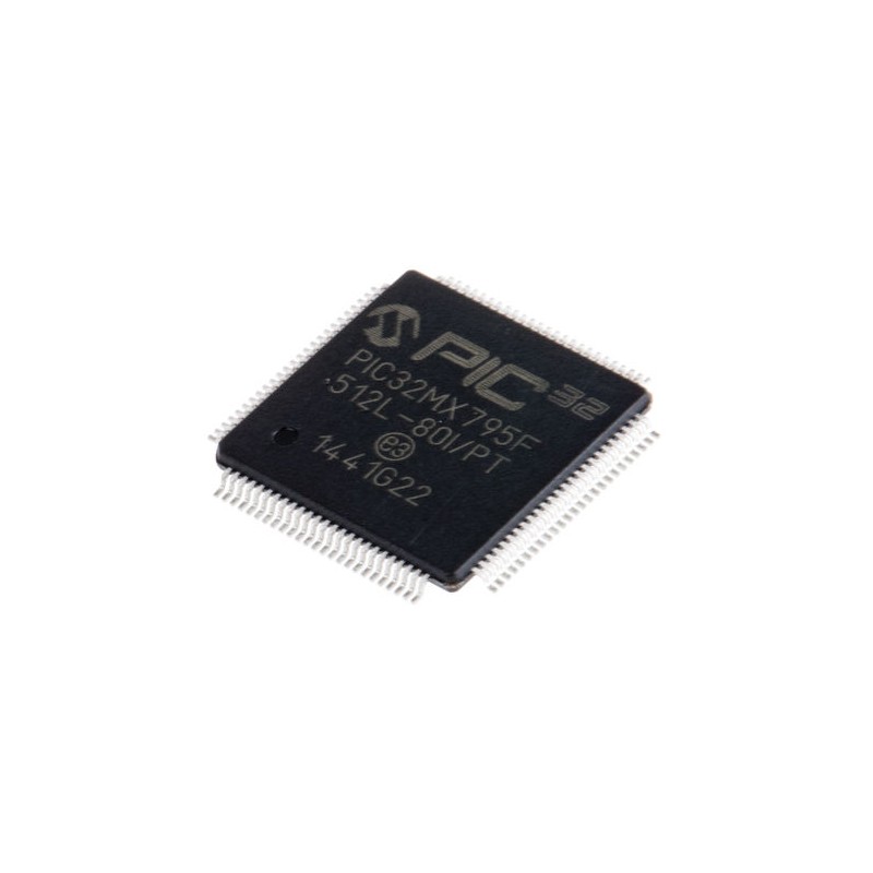 119 pcs - Microchip PIC32MX795F512L-80I/PT, 32bit PIC Microcontroller, PIC32MX, 80MHz, 12 kB, 512 kB Flash, 100-Pin TQFP